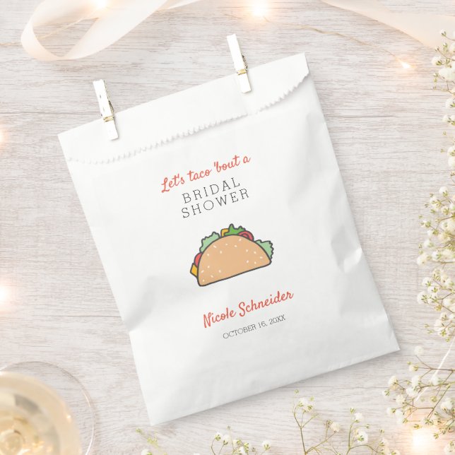 Let's Taco Bout A Bridal Shower Mexican Food Bar Favour Bag (Clipped)