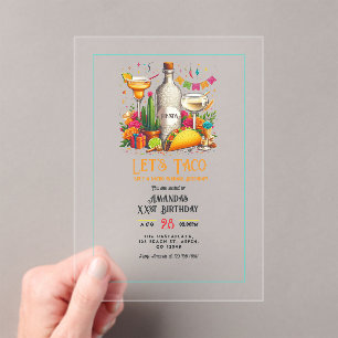 Let's Taco Bout a Fiesta – Fun Birthday Party Acrylic Invitations