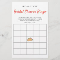Let's Taco 'Bout Bridal Shower Bingo Game
