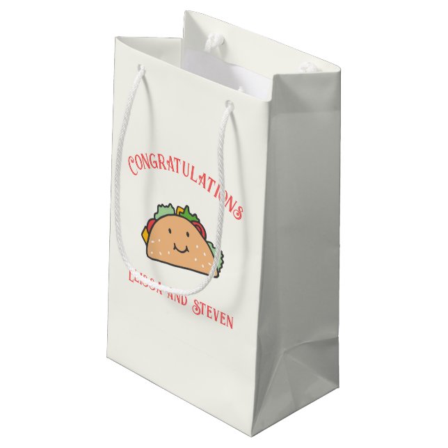 Let's Taco-bout Love Customisable Small Gift Bag (Back Angled)