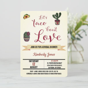 Let's Taco 'bout Love Fiesta Theme Bridal Shower Invitation