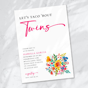 Let's Taco 'Bout Twins Floral Fiesta Baby Shower Invitation