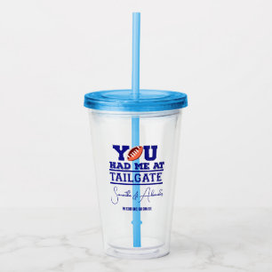 Let's Tailgate Celebrate Blue Bridal Couple Shower Acrylic Tumbler