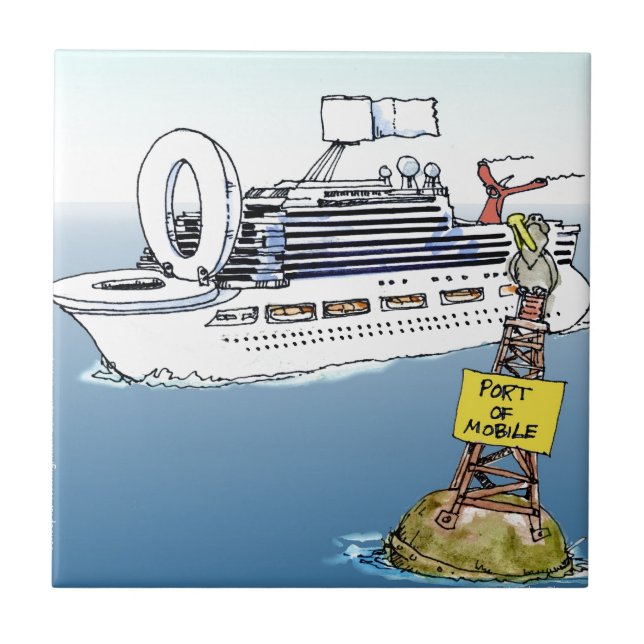 Lets Take A Cruise Funny Gifts Tees & Cards Ceramic Tile (Front)