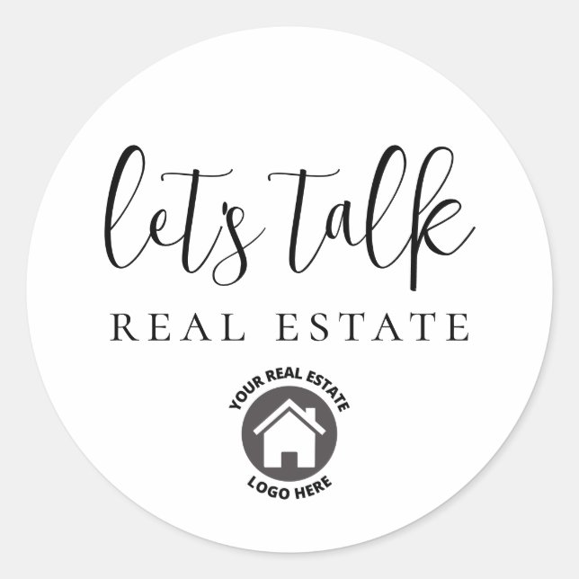 Let's Talk Real Estate Add Logo Classic Round Sticker (Front)