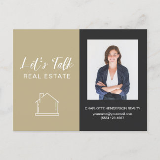 Let's Talk Real Estate Photo Contact Postcard