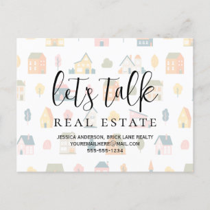 Let's Talk Real Estate Promotional Marketing Postcard