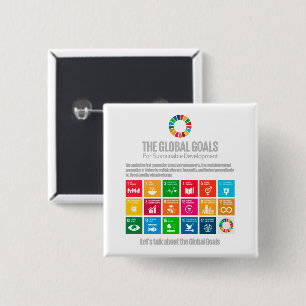 Let's Talk Sustainability Goals Motivational Gifts 15 Cm Square Badge