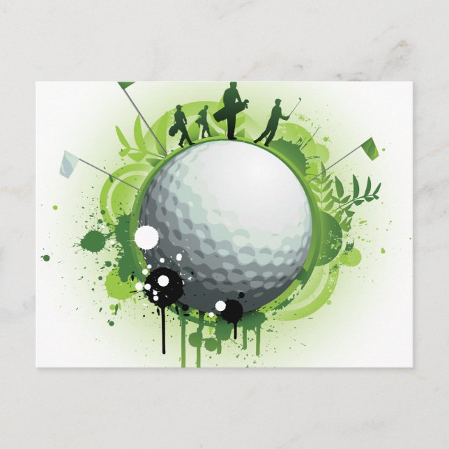 Let's Tee Off For Golf Postcard (Front)