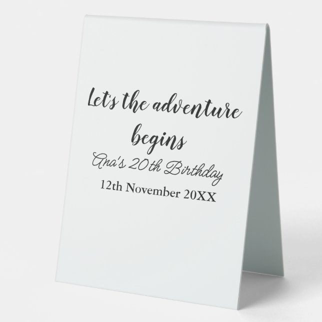 lets the adventure begins 20th birthday add name d (Front)