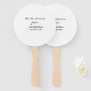lets the adventure begins baby shower add name dat hand fan