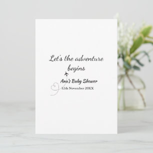 lets the adventure begins baby shower add name dat invitation