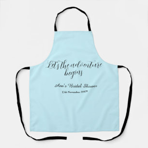 lets the adventure begins bridal shower add name d apron