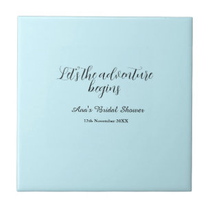 lets the adventure begins bridal shower add name d ceramic tile