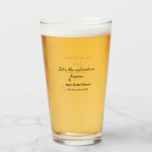 lets the adventure begins bridal shower add name d glass