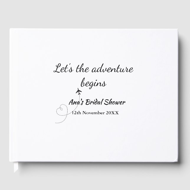 lets the adventure begins bridal shower add name d guest book (Front)