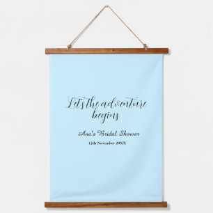 lets the adventure begins bridal shower add name d hanging tapestry