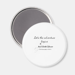 lets the adventure begins bridal shower add name d magnet