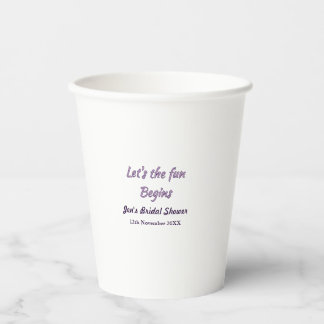 lets the adventure begins bridal shower add name d paper cups