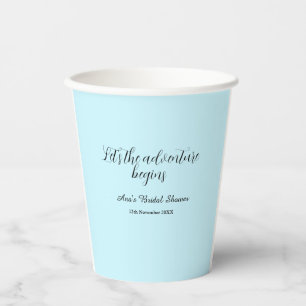 lets the adventure begins bridal shower add name d paper cups