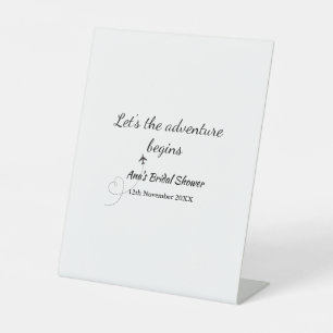 lets the adventure begins bridal shower add name d pedestal sign