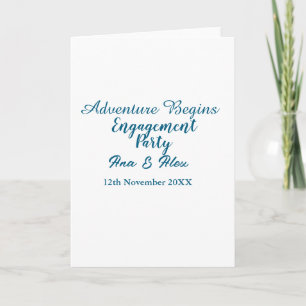 lets the adventure begins engagement party name da card