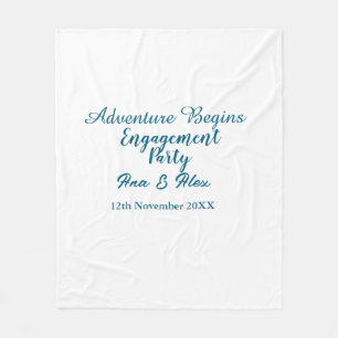 lets the adventure begins engagement party name da fleece blanket