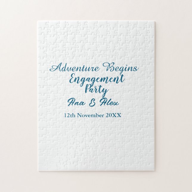 lets the adventure begins engagement party name da jigsaw puzzle (Vertical)