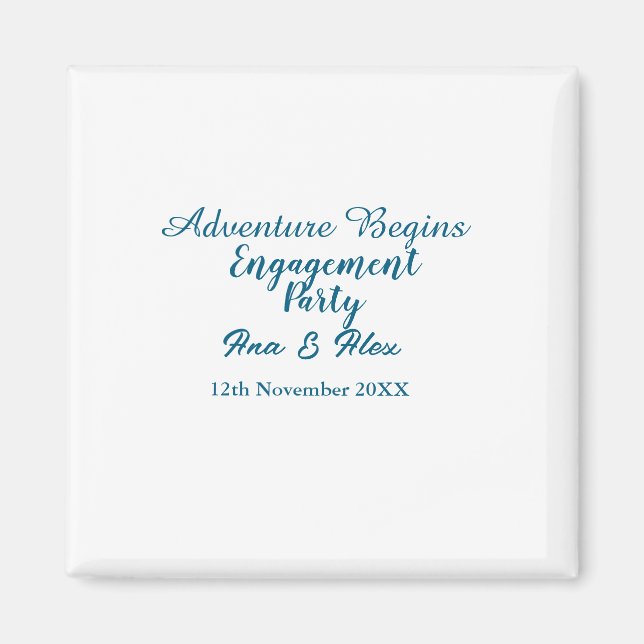 lets the adventure begins engagement party name da magnet (Front)