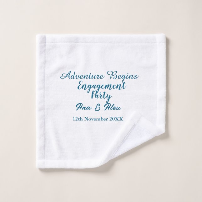 lets the adventure begins engagement party name da wash cloth (Wash Cloth)