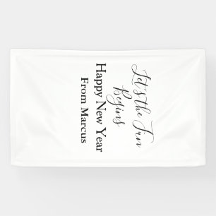 lets the fun begins happy new year name year simpl banner