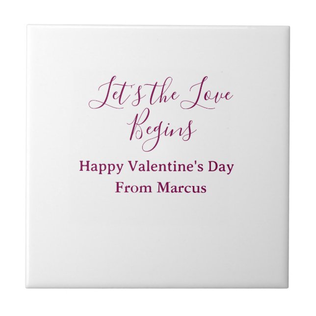 lets the fun begins happy new year name year simpl ceramic tile (Front)