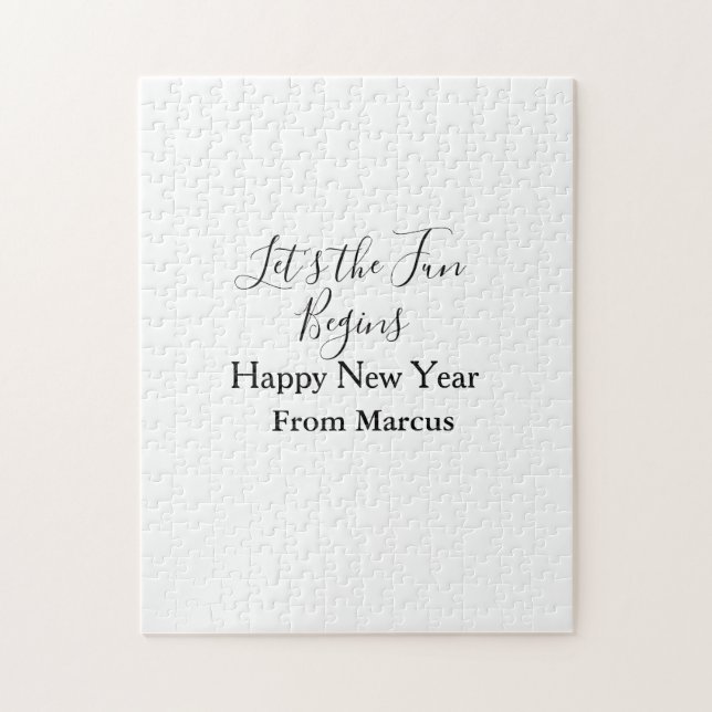 lets the fun begins happy new year name year simpl jigsaw puzzle (Vertical)