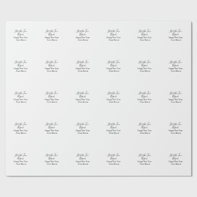 lets the fun begins happy new year name year simpl wrapping paper (Flat)