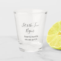 lets the fun begins wedding couple name date simpl