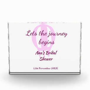 lets the journey begins bridal shower add name pin photo block