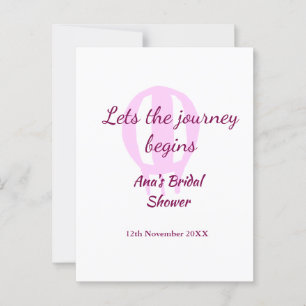 lets the journey begins bridal shower add name pin postcard