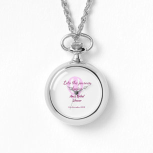 lets the journey begins bridal shower add name pin watch