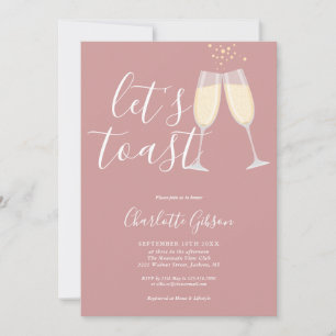 Let's Toast Bridal Shower Dusty Rose Pink QR Code Invitation