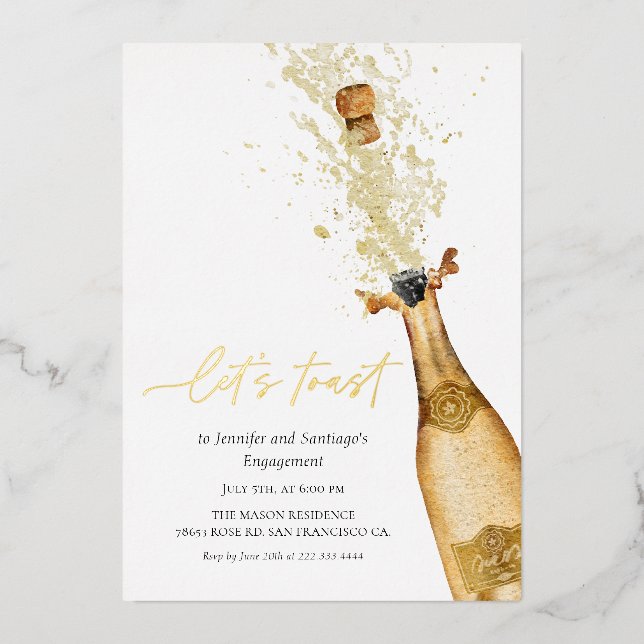 Let's Toast Champagne Engagement (Front)