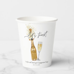 Let's Toast Couples Engagement Party Paper Cups