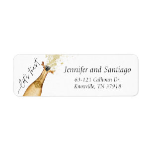 Let's Toast Couples Engagement Return Address Label