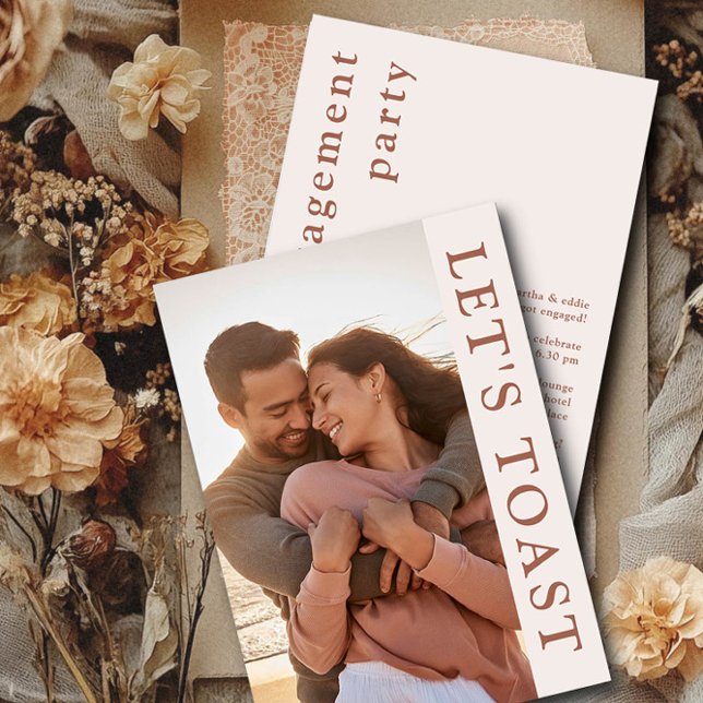 Let's Toast Photo Engagement Party Invitation (Engagement Photo Invitation from the Engagement Party Invitations collection by Darling & May)