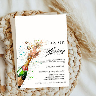 Let's Toast Pink Champagne Bottle Bridal shower Invitation