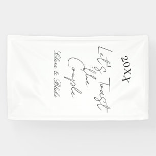 Let's toast the couple engagement wedding party ye banner