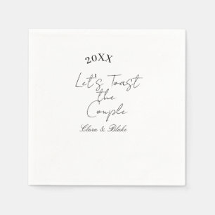Let's toast the couple engagement wedding party ye napkin
