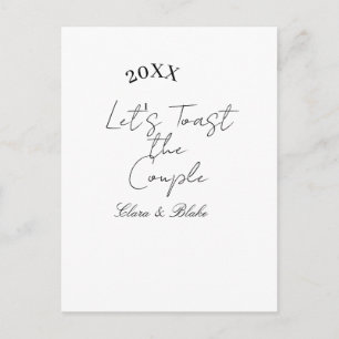 Let's toast the couple engagement wedding party ye postcard