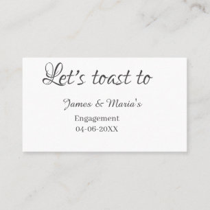 Let's toast to engagement party name date elegant business card