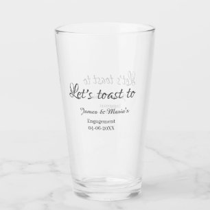 Let's toast to engagement party name date elegant glass