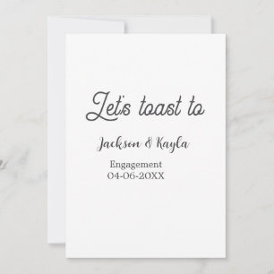 Let's toast to engagement party name date elegant invitation
